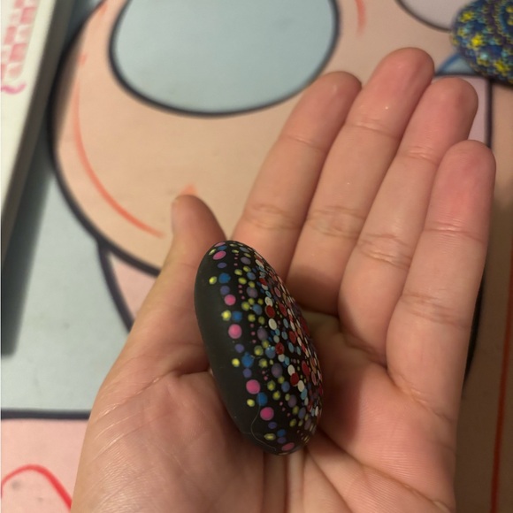 Colorful Hand-Painted Stone - Picture 3 of 3